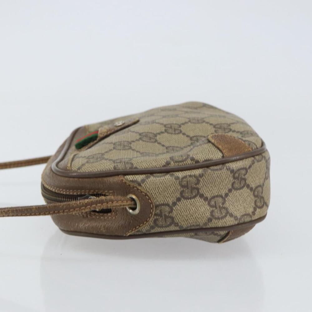 GUCCI GG Supreme Web Sherry Line Bag PVC Beige Gold 89 02 066 Auth 156823 - Picture 4 of 16